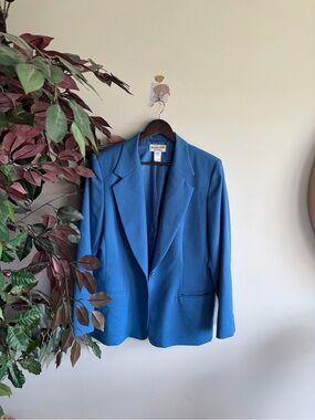 Vintage Pendleton virgin wool WoMen’s Teal-Blue Single-Button Blazer